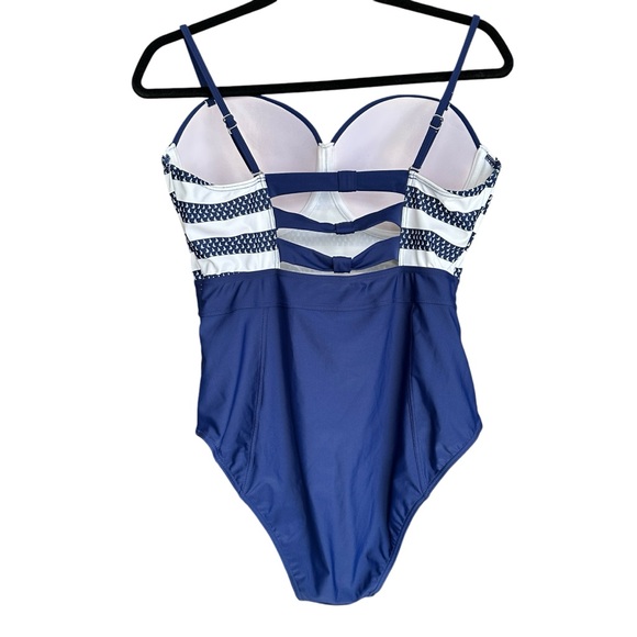 Retro VENUS Nautical One Piece Boosting Wire Support Swimsuit Size 14 - Picture 7 of 11